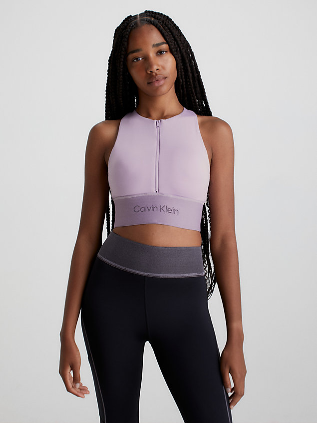 purple medium impact sports bra for women ck performance