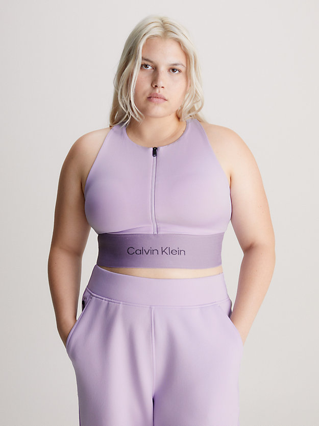 pastel lilac medium impact sports bra for women ck performance