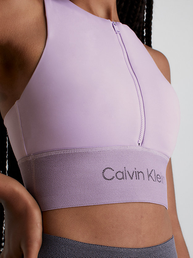pastel lilac medium impact sports bra for women ck performance
