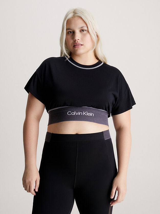 black beauty cropped gym t-shirt for women ck performance