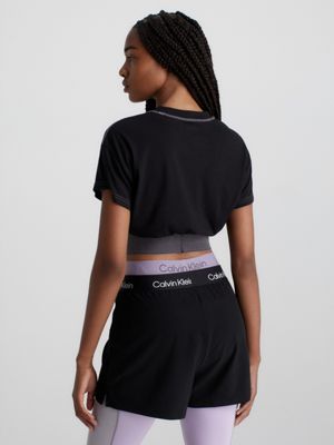 Calvin Klein Recycled Cropped Gym Top - Silver