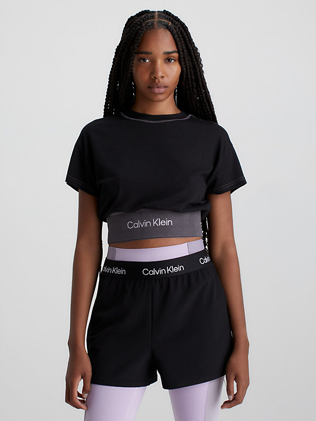 black beauty cropped gym t-shirt for women ck performance