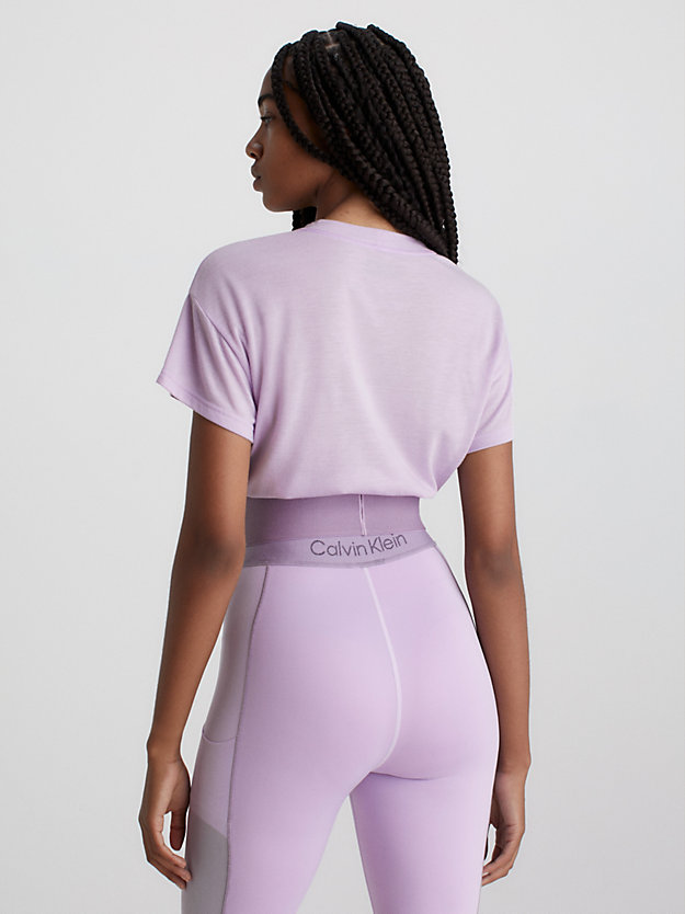 pastel lilac cropped sport t-shirt voor dames - ck performance