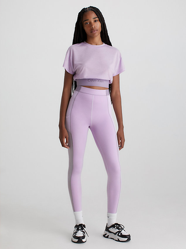 purple cropped gym t-shirt for women ck performance