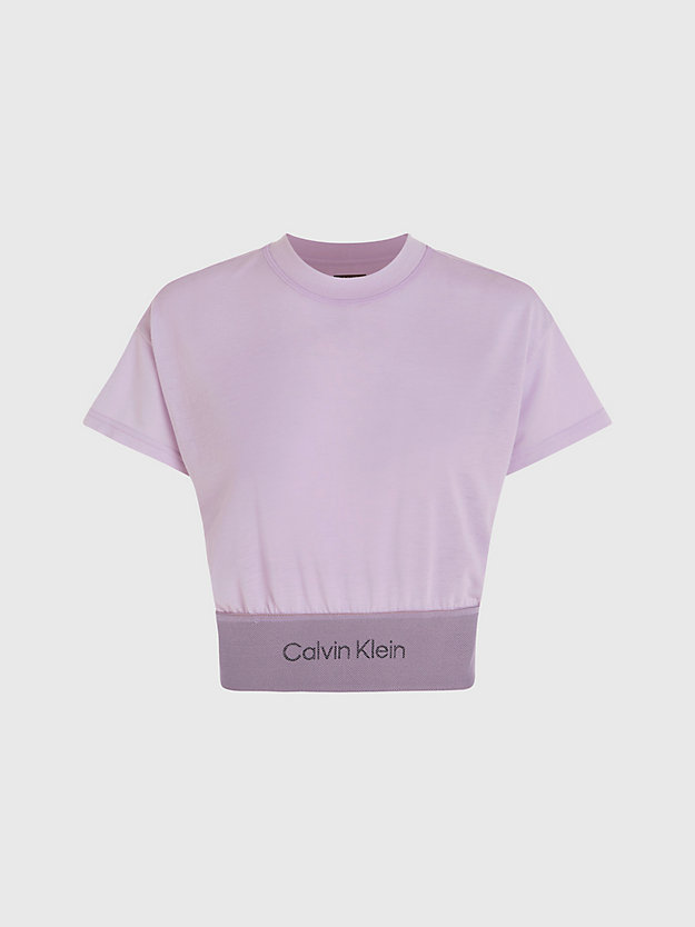 pastel lilac cropped sport t-shirt voor dames - ck performance