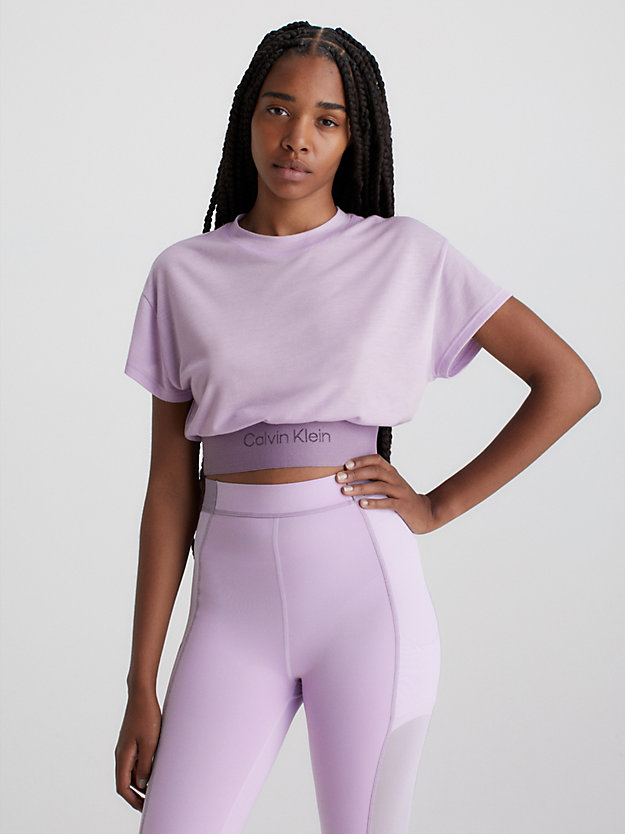 t-shirt de sport court pastel lilac pour femmes ck performance