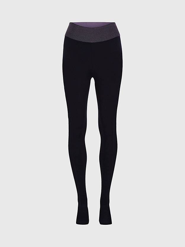 black beauty legginsy sportowe z zapiętkami dla kobiety - ck performance