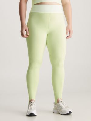 Calvin Klein Performance Leggings Women's L Green Ankle Zip 29-41x28 #p28-21