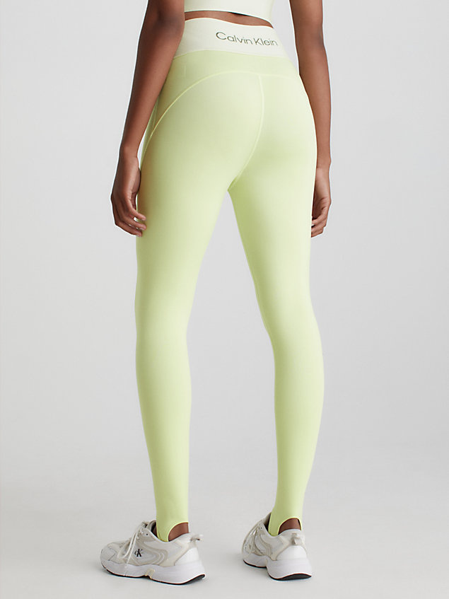green legginsy sportowe z zapiętkami dla kobiety - ck performance
