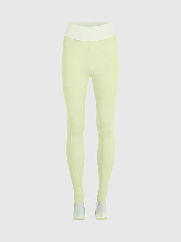 lime cream stirrup gym leggings for women ck performance