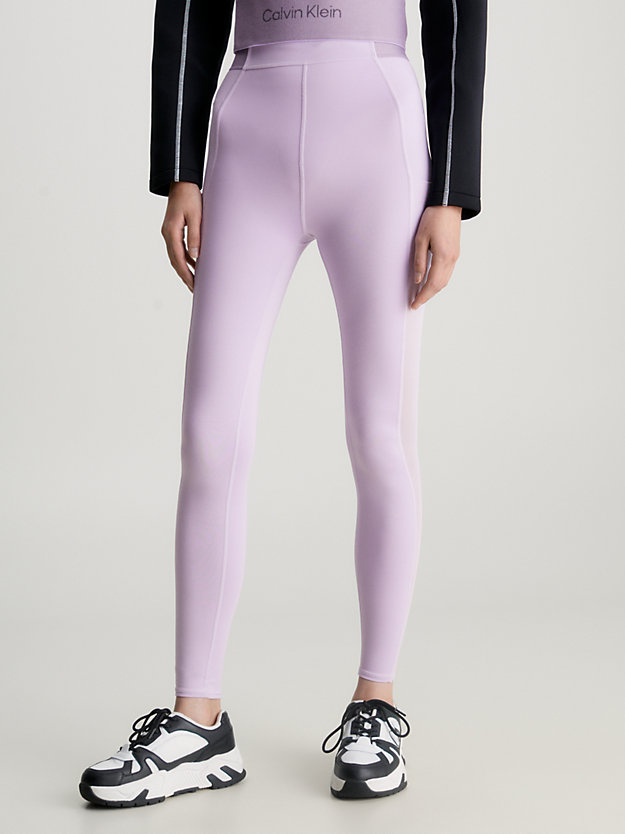 pastel lilac 7/8 gym leggings for women ck performance