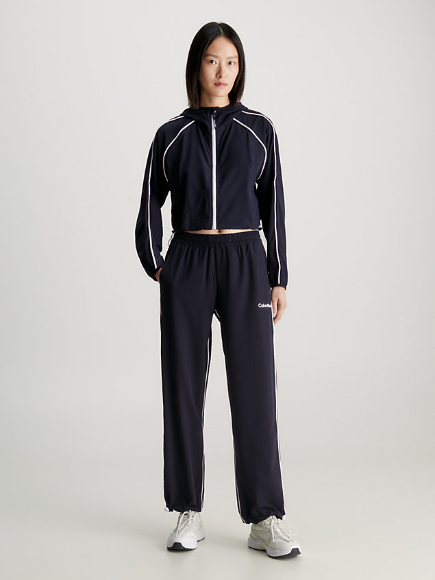 black relaxed parachute pants for women ck performance