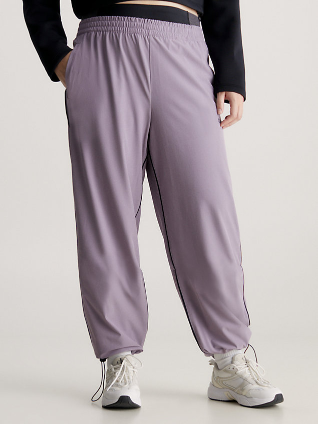pantaloni cargo con coulisse in fondo e taglio relaxed purple da donna ck performance