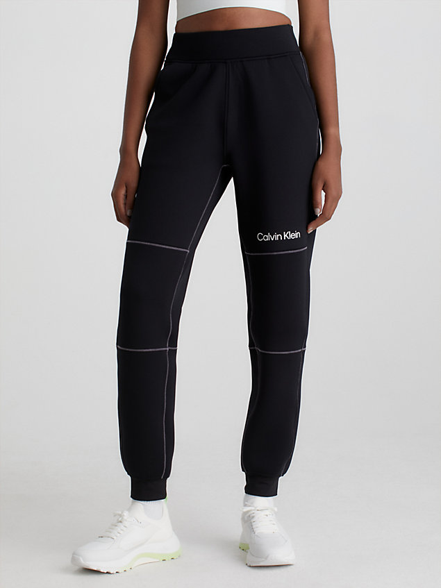 black relaxed spacer knit joggers for women ck performance