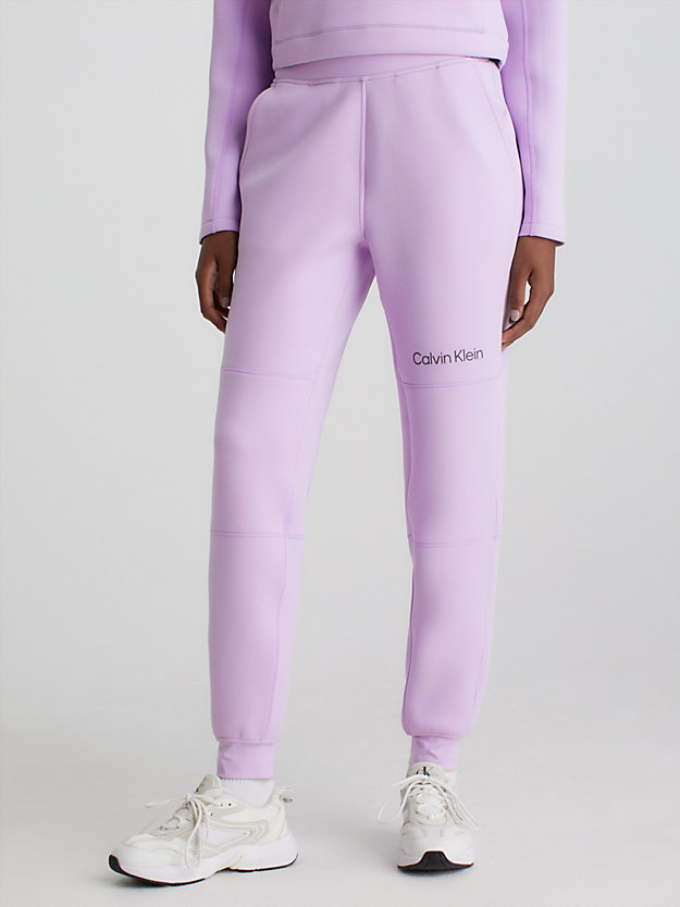 pastel lilac lässige jogginghose aus spacer-strick für damen - ck performance