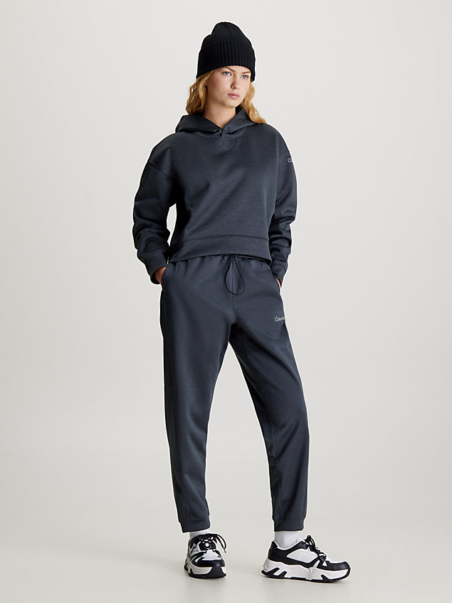 black technical knit hoodie for women ck performance