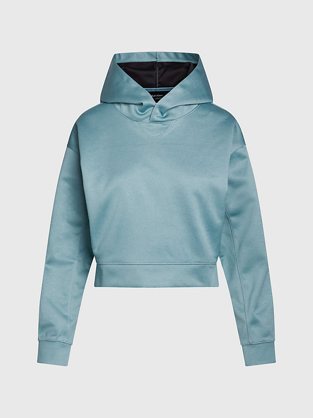 blue technical knit hoodie for women ck performance