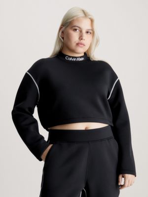 Black cropped mock neck best sale