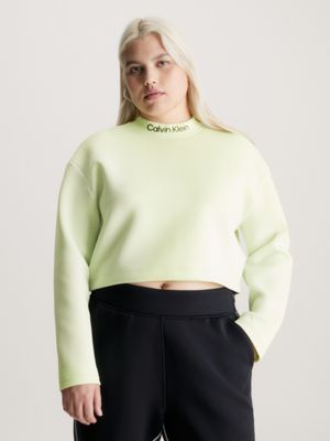 Calvin Klein terry crop sweatshirt in cream