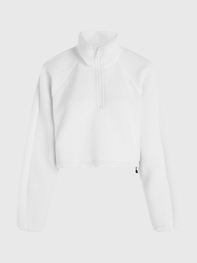 white teddy sherpa hybrid hoodie for women ck performance