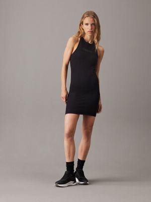 black seamless racerback dress for women ck sport