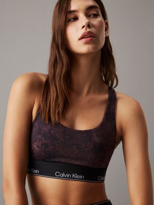 print raisin medium impact sports bra for women ck sport