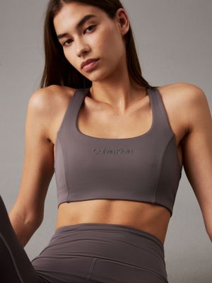 boulevard gray medium impact sports bra for women ck sport