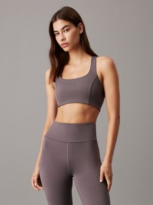 grey medium impact sports bra for women ck sport