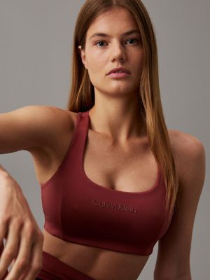 apple butter medium impact sports bra for women ck sport