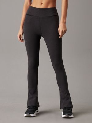 black flared gym leggings for women ck sport