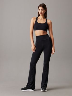 black beauty flared gym leggings for women ck sport