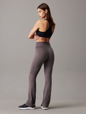 boulevard gray flared gym leggings for women ck sport