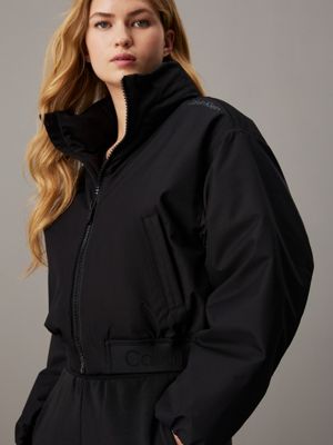 black beauty cropped padded zip up jacket for women ck sport