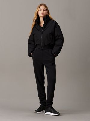 black beauty cropped padded zip up jacket for women ck sport