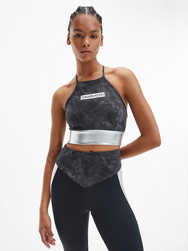 CK BLACK MOON PRINT Printed Low Support  Sports Bra for women CK PERFORMANCE