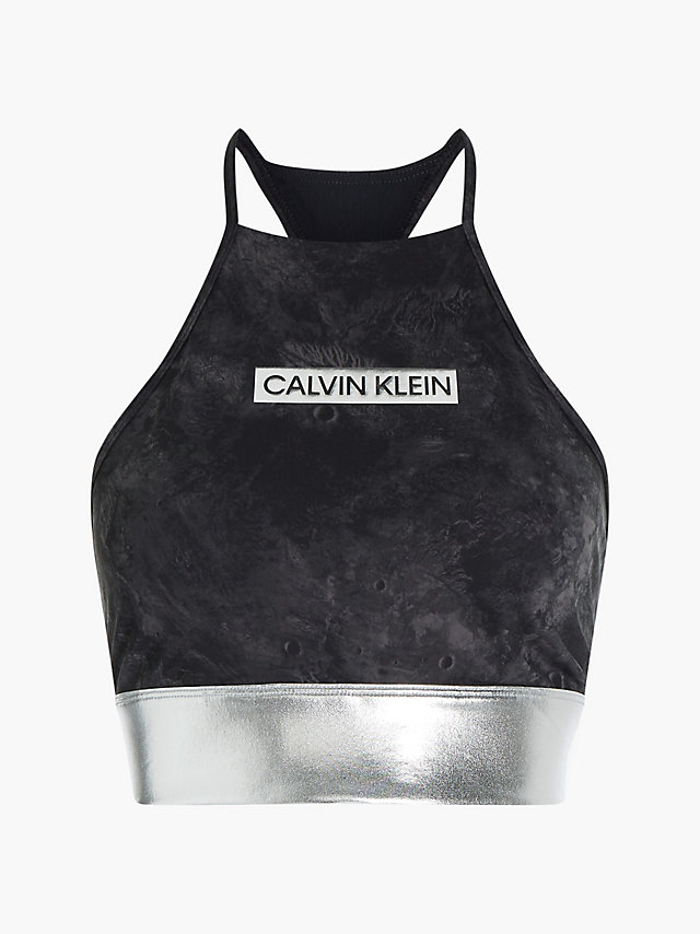 CK Black Moon Print Printed Low Support  Sports Bra undefined women Calvin Klein