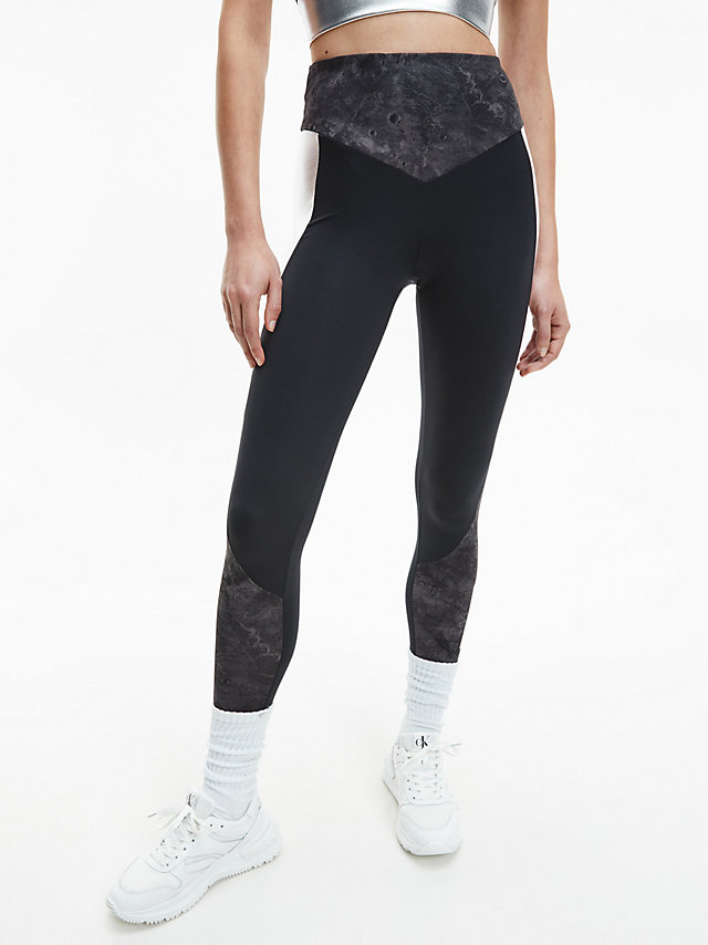 CK Black Moon Print Sport Leggings Mit Print undefined Damen Calvin Klein