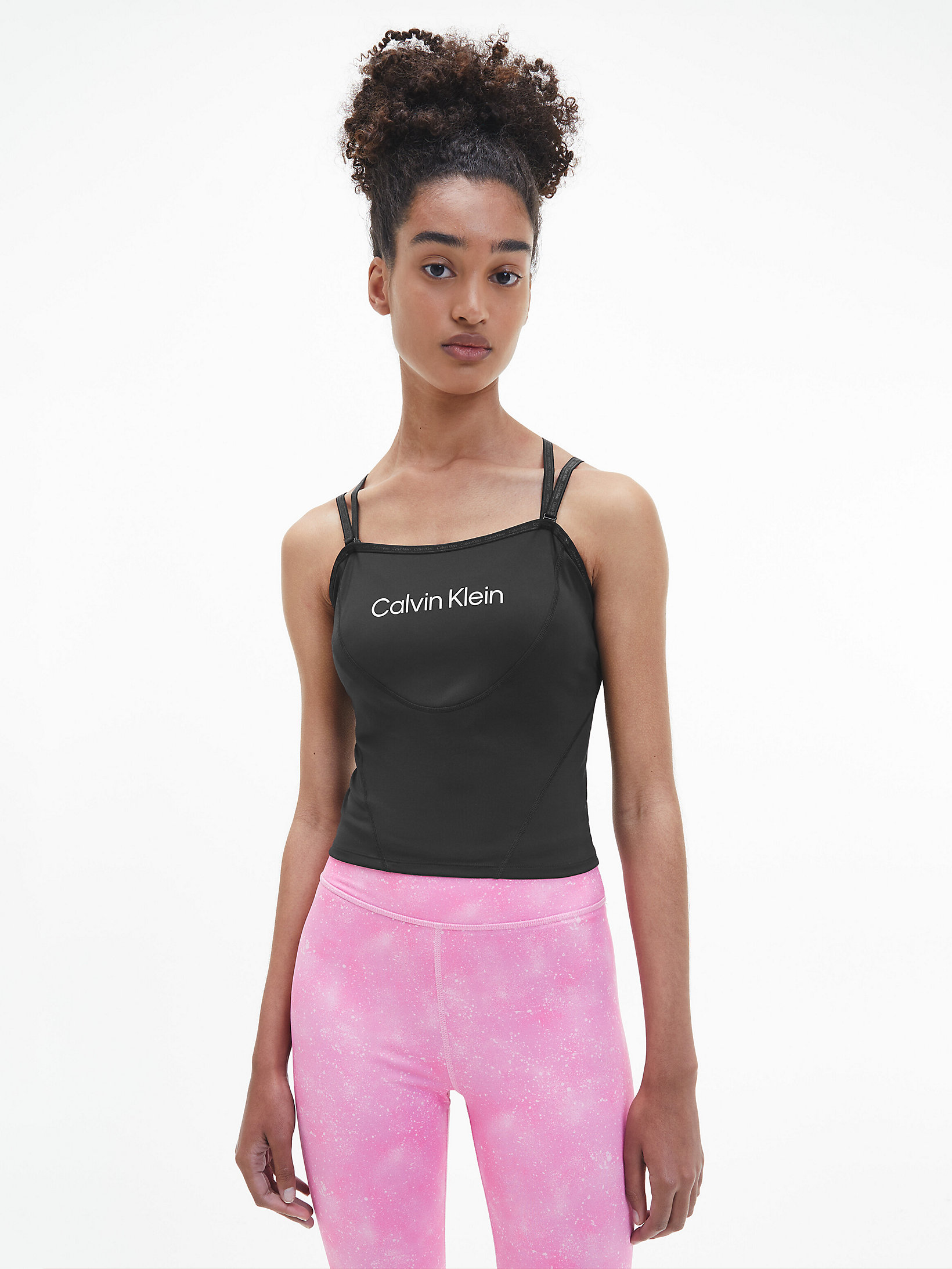 CK Black Recycled Polyester Gym Tank Top undefined women Calvin Klein