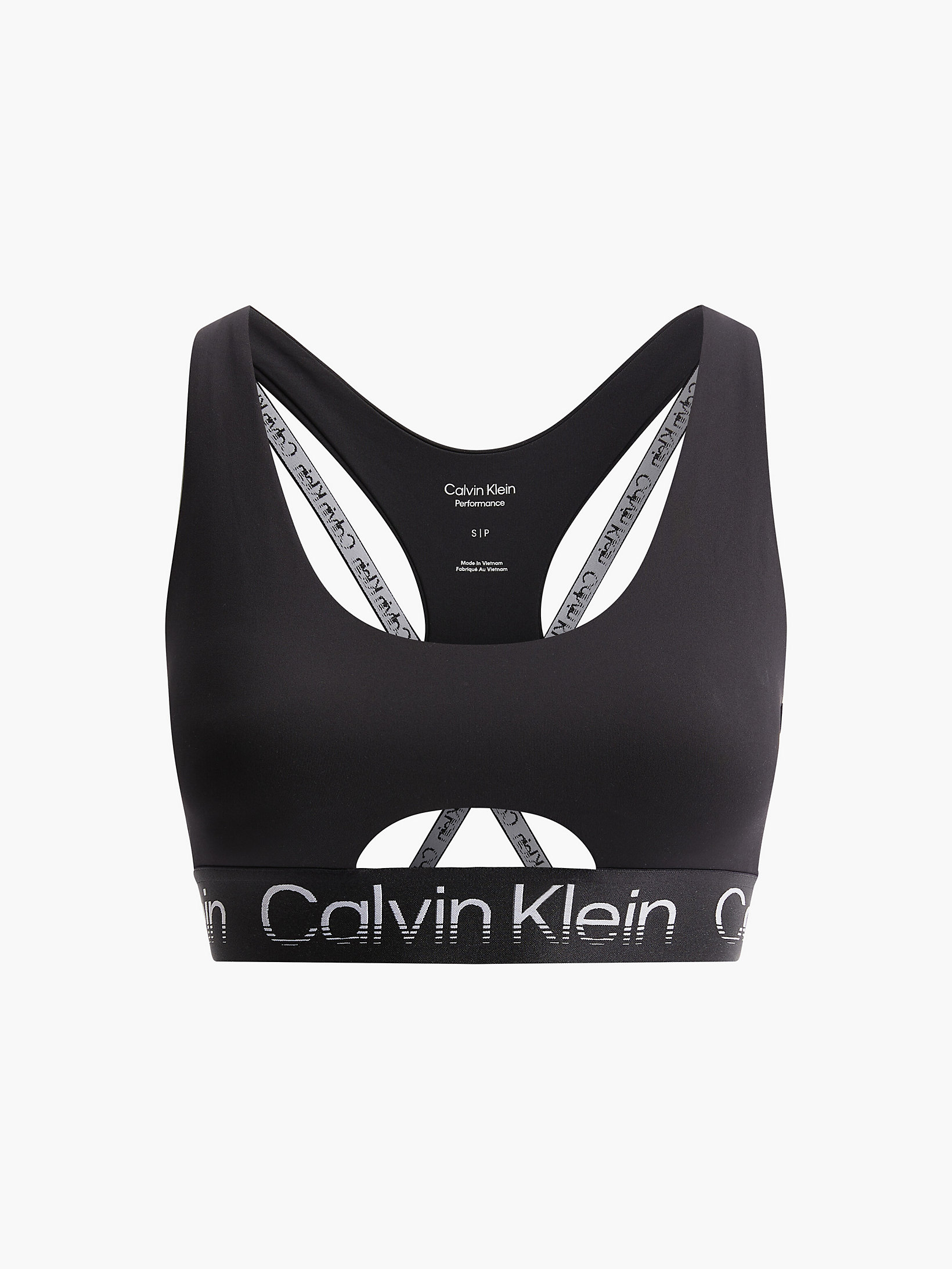 CK Black > Biustonosz Sportowy Do ćWiczeń O śRedniej Intensywności Z Przetworzonego Materiału > undefined Kobiety - Calvin Klein