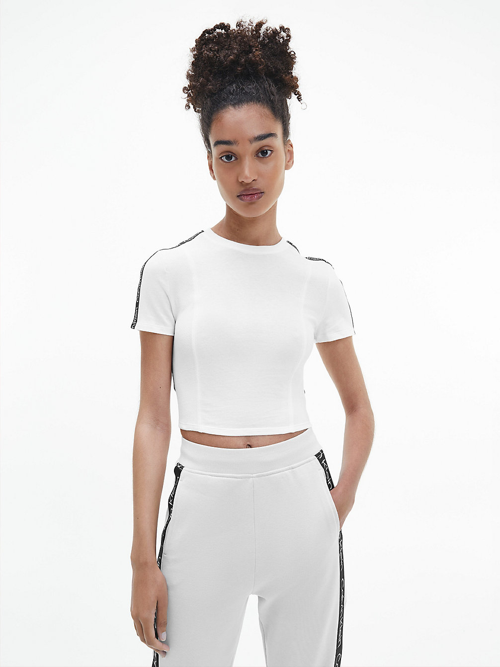 BRIGHT WHITE Cropped Sport T-Shirt undefined dames Calvin Klein