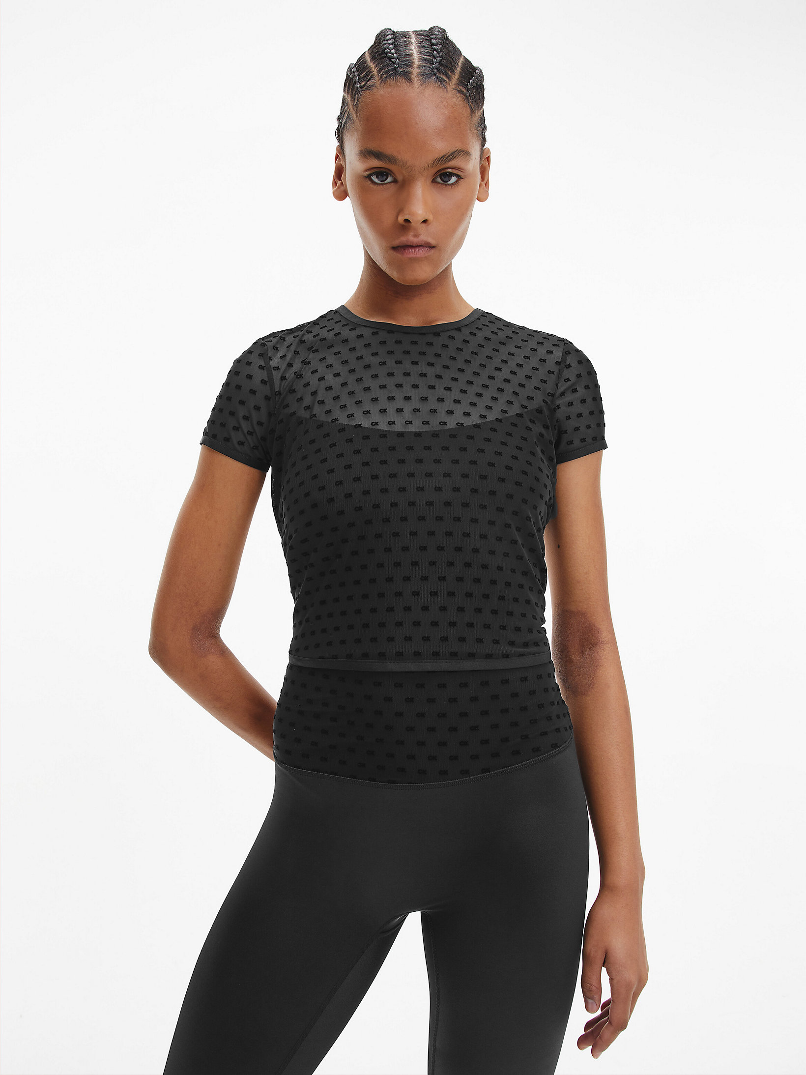 CK Black > Сетчатая спортивная футболка с логотипом > undefined Женщины - Calvin Klein