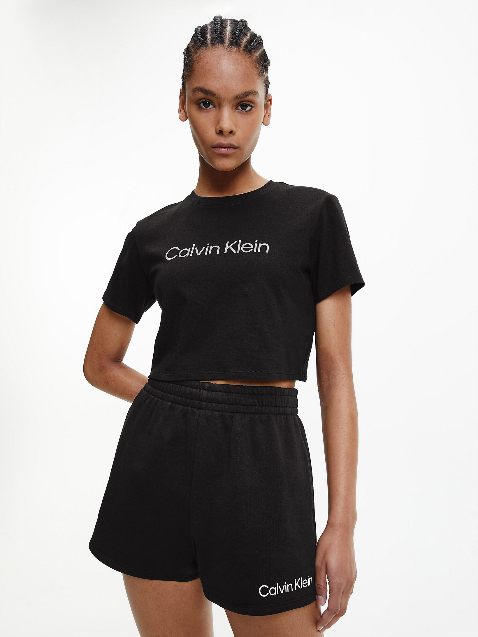 CK Black Cropped Gym T-Shirt undefined women Calvin Klein