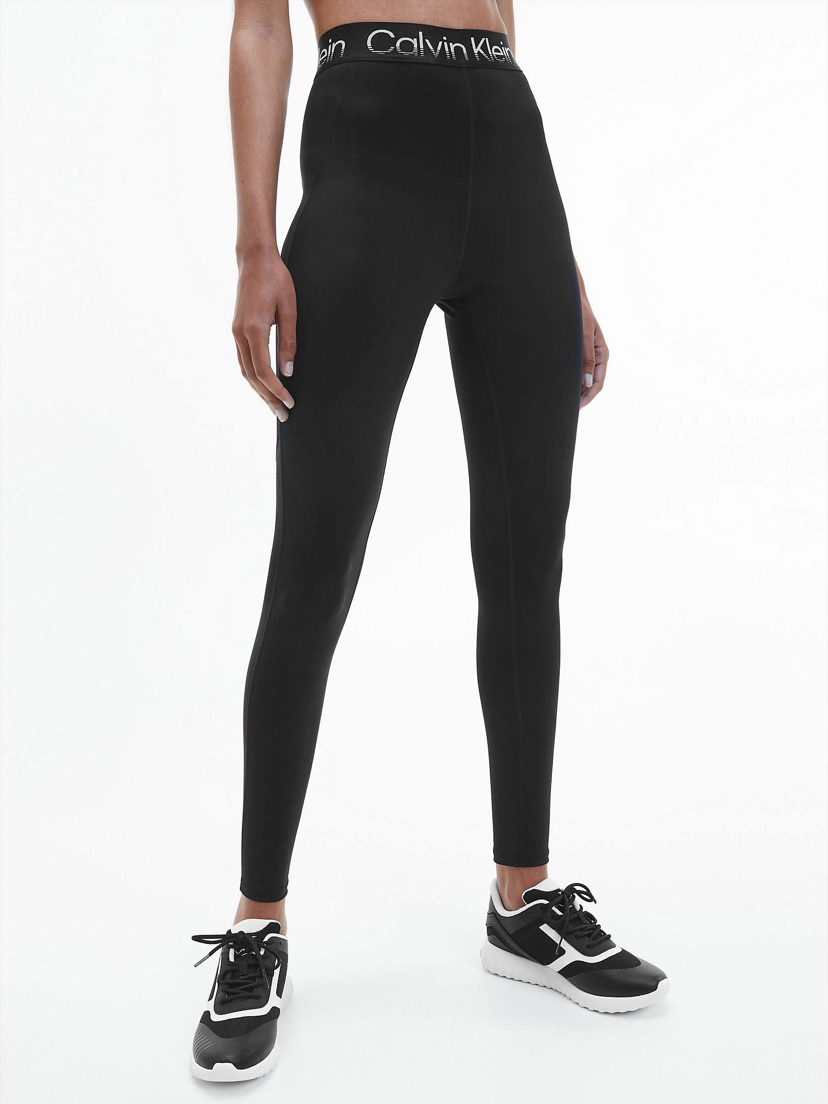 CK Black Recycled Polyester 7/8 Gym Leggings undefined women Calvin Klein