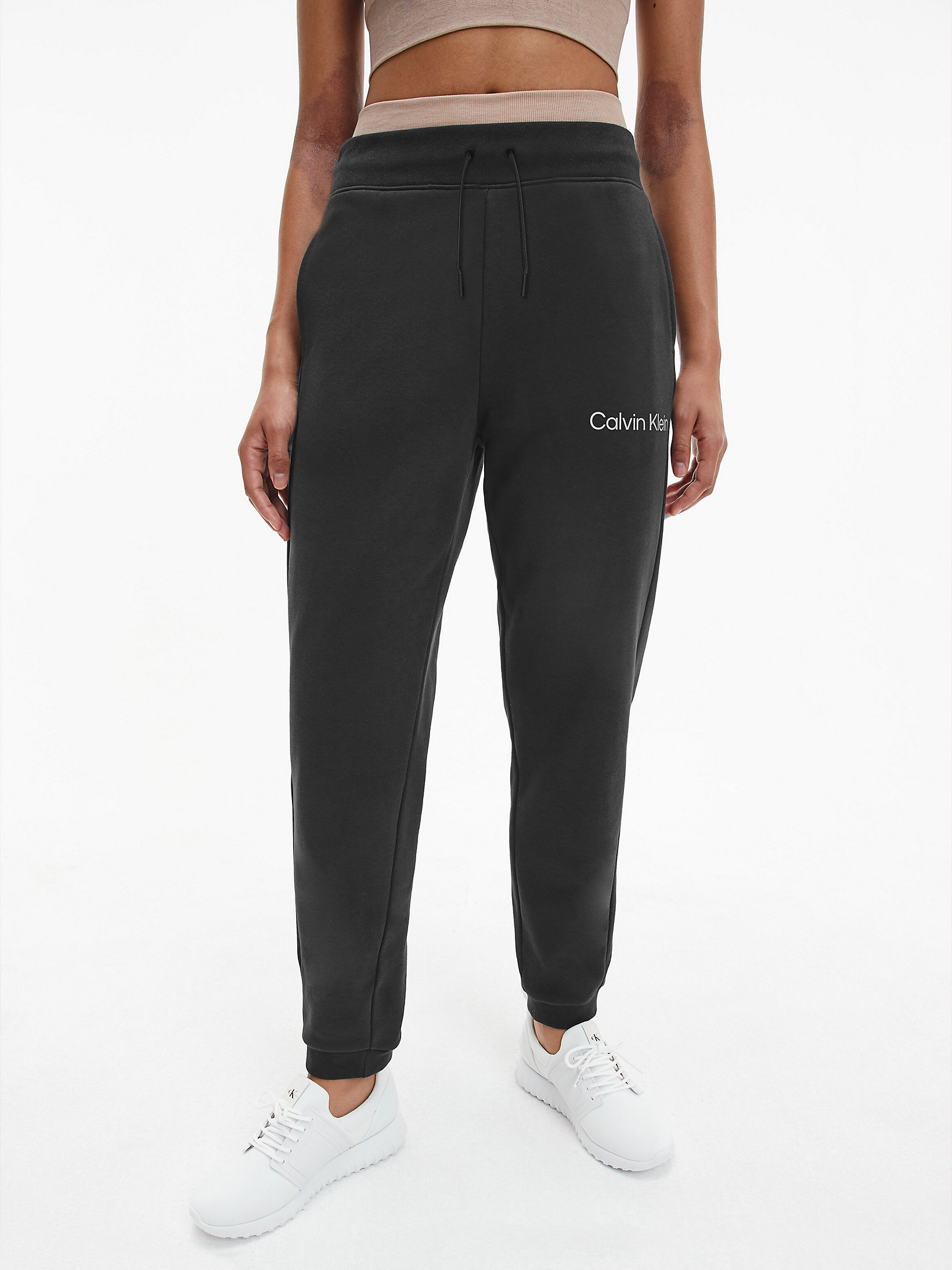 Pantalon De Jogging En Tissu Éponge De Coton Avec Logo > Black Beauty > undefined femmes > Calvin Klein