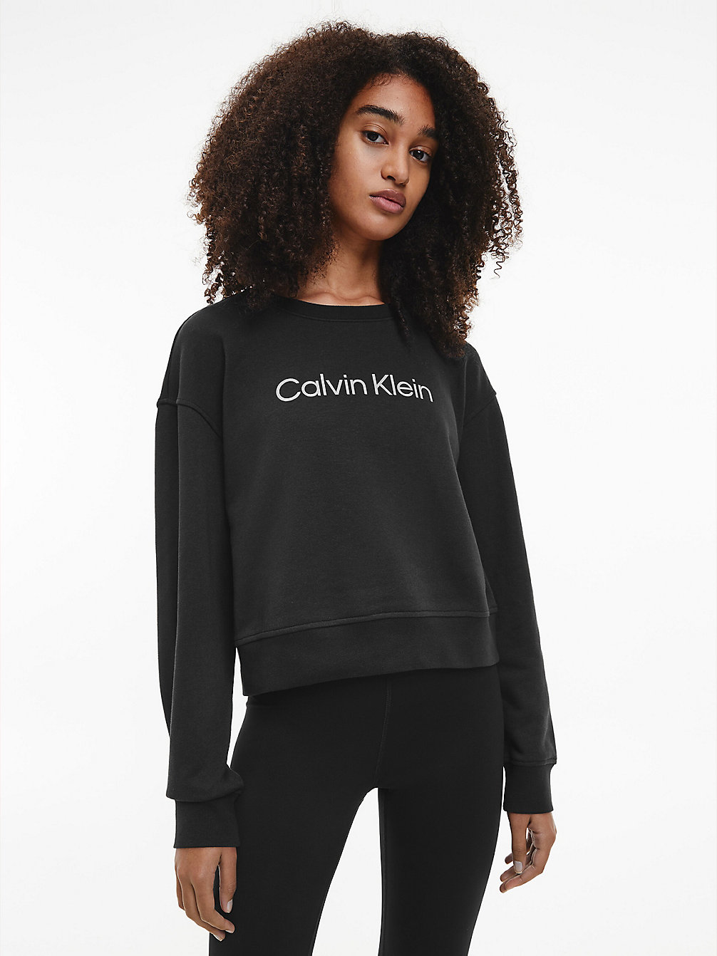 BLACK BEAUTY Cropped Sweatshirt Met Logo undefined dames Calvin Klein
