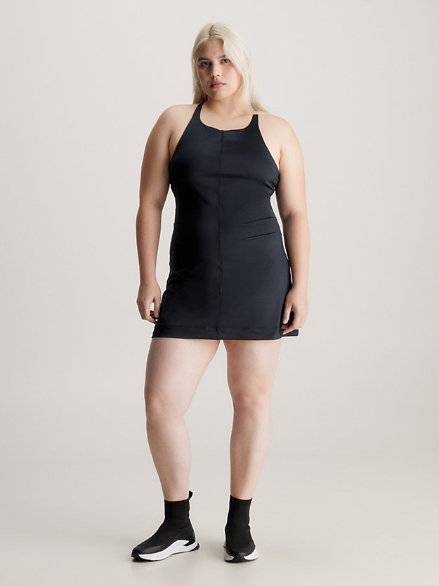 black beauty dopasowana sukienka mini z materiału technicznego dla kobiety - ck performance