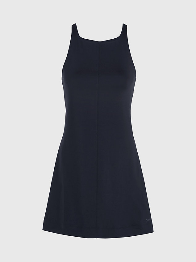 black dopasowana sukienka mini z materiału technicznego dla kobiety - ck performance
