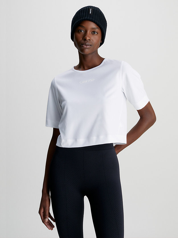 bright white gym t-shirt for women ck performance