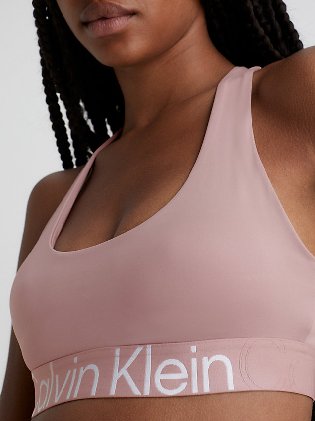 pink medium impact sports bra for women ck performance