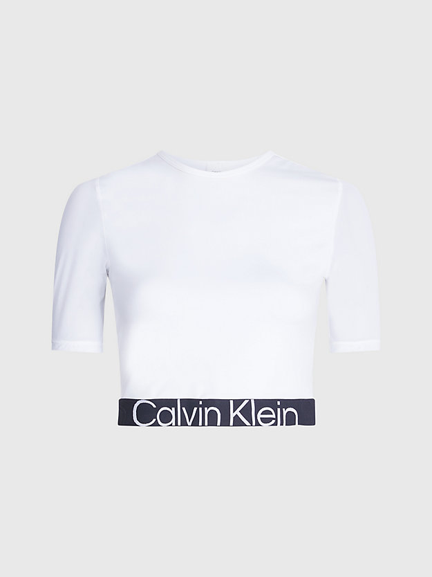BRIGHT WHITE Camiseta cropped para el gimnasio de mujeres CK PERFORMANCE